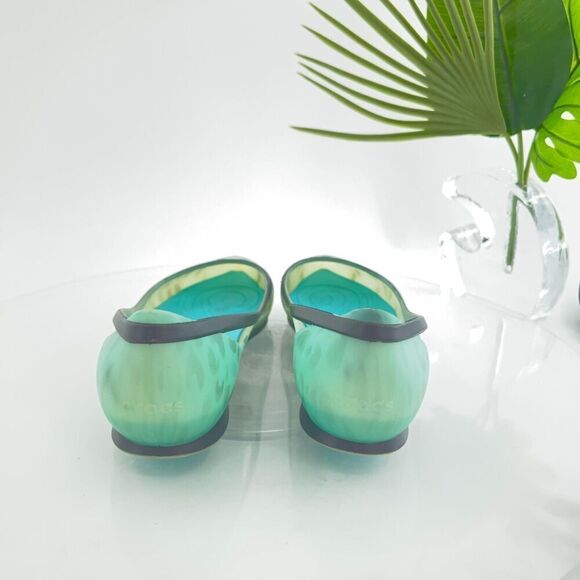 CROCS Womens Rio Ballet Flat Size 9 Leopard Fade Rubber Pointed Slip On Shoe - Picture 6 of 12